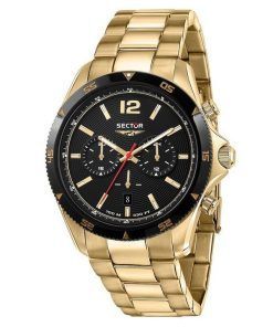 セクター 650 クロノグラフ ゴールドトーン ステンレススチール ブラック ダイヤル クォーツ R3273631002 100M メンズ腕時計