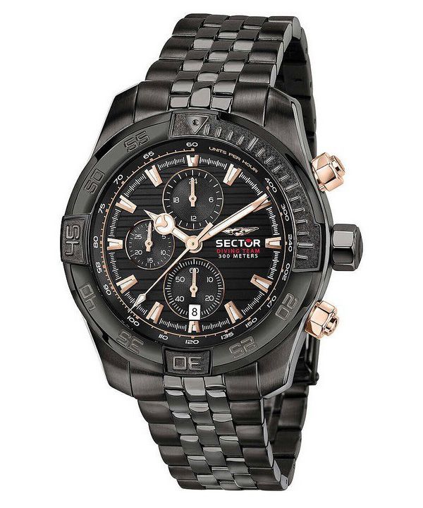 セクター ダイビング チーム クロノグラフ ブラック ダイヤル クォーツ ダイバーズ R3273635003 300M メンズ腕時計