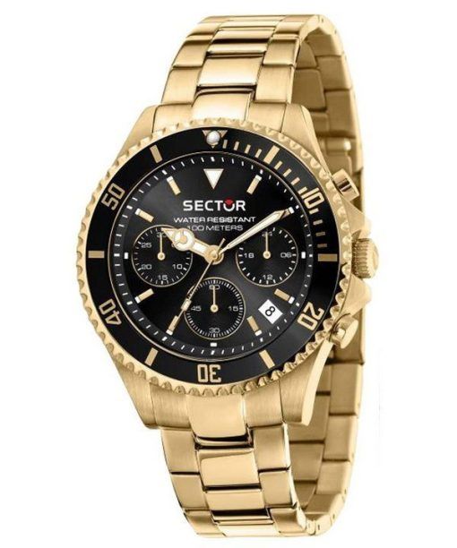 セクター 230 ゴールド メタリック多機能ブラック ダイヤル クォーツ R3273661028 100M メンズ腕時計ギフト セット付き