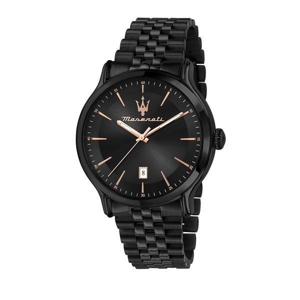 マセラティ エポカ 限定版 ステンレススチール ブラック ダイヤル クォーツ R8853118022 100M メンズ腕時計