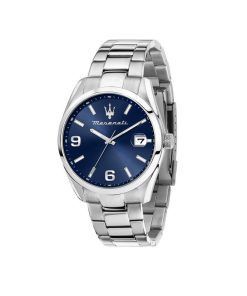 マセラティ アトラツィオーネ ステンレススチール ブルー ダイヤル クォーツ R8853151013 メンズ腕時計