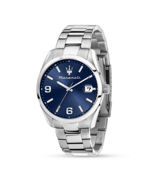 マセラティ アトラツィオーネ ステンレススチール ブルー ダイヤル クォーツ R8853151013 メンズ腕時計