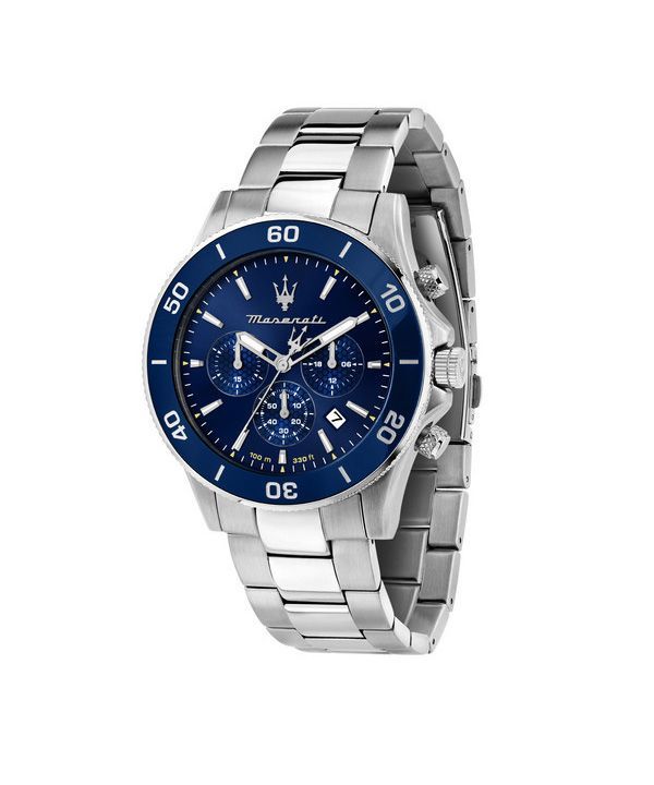 マセラティ コンペティツィオーネ クロノグラフ ステンレススチール ブルー ダイヤル クォーツ R8873600002 100M メンズ腕時計