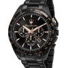 マセラティ トラグアルド クロノグラフ ステンレススチール ブラック ダイヤル クォーツ R8873612048 100M メンズ腕時計