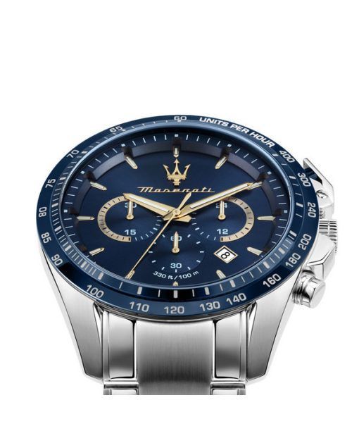 マセラティ トラグアルド限定版クロノグラフステンレススチールブルーダイヤルクォーツ R8873612052 100M メンズ腕時計
