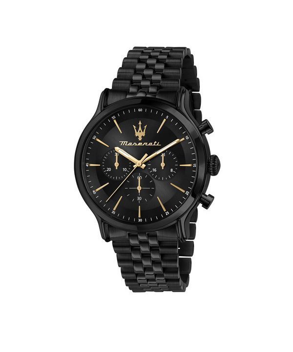 マセラティ エポカ 限定版クロノグラフ ステンレススチール ブラック ダイヤル クォーツ R8873618020 100M メンズ腕時計