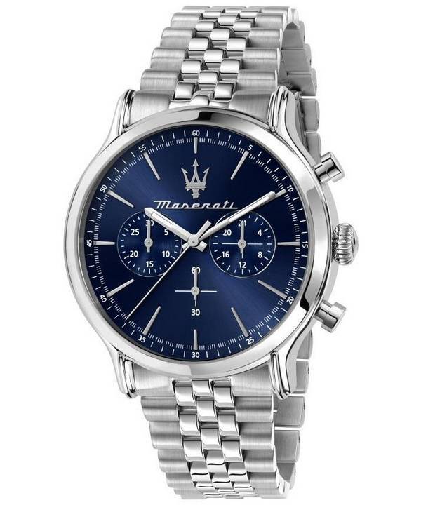 マセラティ エポカ クロノグラフ ステンレススチール ブルー ダイヤル クォーツ R8873618024 100M メンズ腕時計