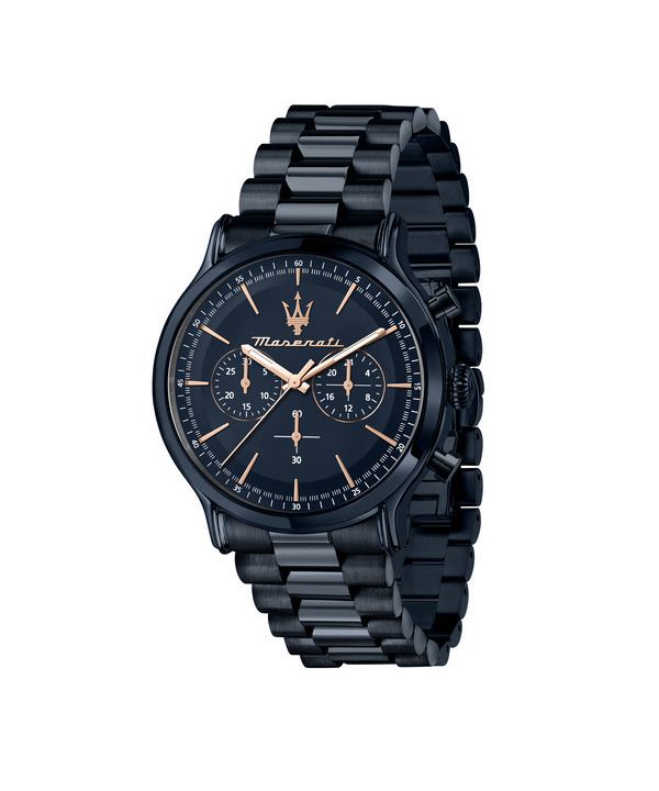 マセラティ スクセッソ ライフスタイル ブルー エディション クロノグラフ ステンレススチール ブルー ダイヤル クォーツ R8873618032 100M メンズ腕時計