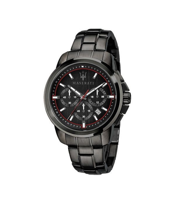 マセラティ スクセッソ 限定版クロノグラフ ステンレススチール ブラック ダイヤル クォーツ R8873621027 メンズ腕時計