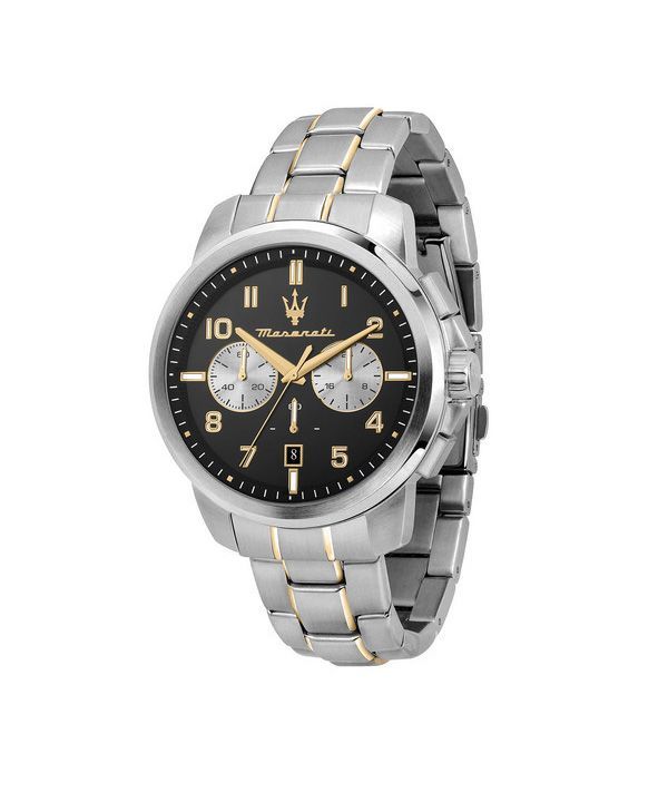 マセラティ スクセッソ 限定版クロノグラフ ステンレススチール ブラック ダイヤル クォーツ R8873621028 メンズ腕時計