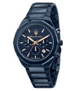 マセラティ スタイル クロノグラフ ブルー ダイヤル クォーツ R8873642008 100 M メンズ腕時計 ja
