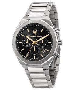 マセラティ スタイル クロノグラフ ブラック ダイヤル クォーツ R8873642010 100 M メンズ腕時計 ja