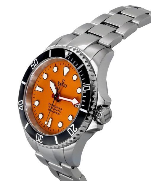 レシオ フリーダイバー サファイア ステンレススチール オレンジ ダイヤル 自動巻き RTF045 200M メンズ腕時計
