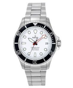レシオ フリーダイバー サファイア ステンレススチール ホワイト ダイヤル 自動巻き RTF047 200M メンズ腕時計