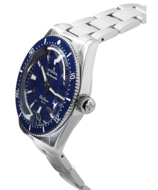 エドックス スカイダイバー 38 日付限定版ブルー ダイヤル自動ダイバーズ 801313BUMBUIN 300M スイス製メンズ腕時計