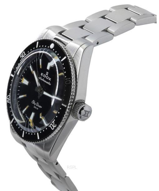エドックス スカイダイバー 38 日付ステンレススチール ブラック ダイヤル自動ダイバー 801313NMNIB 300M スイス製メンズ腕時計