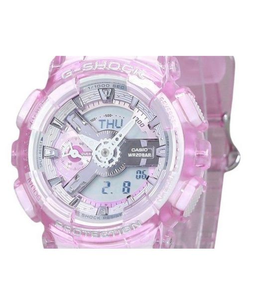 カシオ G-Shock アナログ デジタル バーチャル ワールド 半透明 ピンク マルチカラー ダイヤル クォーツ GMA-S110VW-4A 200M レディース 腕時計