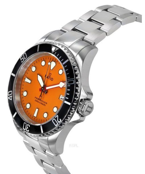 Ratio FreeDiver サファイア ステンレススチール オレンジダイヤル クォーツ RTF035 200M メンズ腕時計