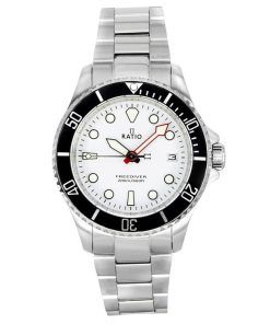 Ratio FreeDiver サファイア ステンレススチール ホワイト ダイヤル クォーツ RTF037 200M メンズ腕時計