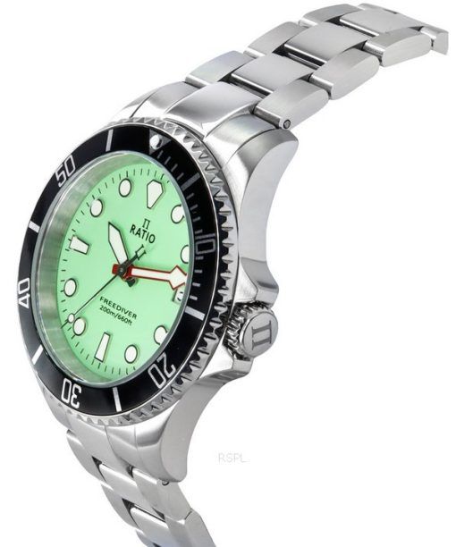 Ratio FreeDiver サファイア ステンレススチール グリーン ダイヤル クォーツ RTF039 200M メンズ腕時計