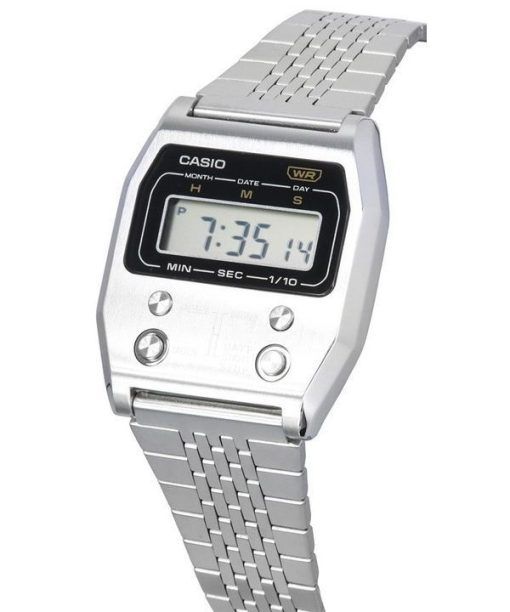 カシオ ヴィンテージ デジタル ステンレススチール クォーツ A1100D-1 ユニセックス腕時計