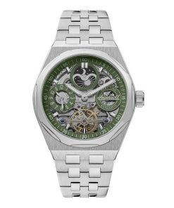 Ingersoll ザ ブロードウェイ デュアル タイム グリーン スケルトン ダイヤル 自動巻き I12905 メンズ腕時計
