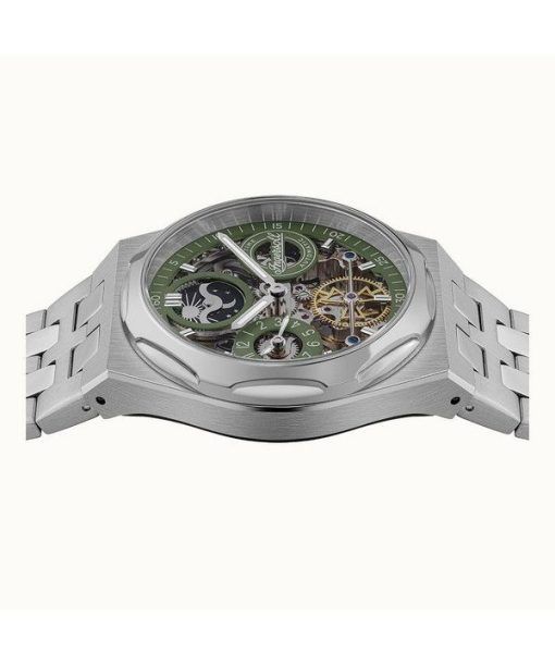 Ingersoll ザ ブロードウェイ デュアル タイム グリーン スケルトン ダイヤル 自動巻き I12905 メンズ腕時計