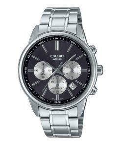 カシオ スタンダード アナログ クロノグラフ ステンレススチール グレー ダイヤル クォーツ MTP-E515D-1AV メンズ腕時計