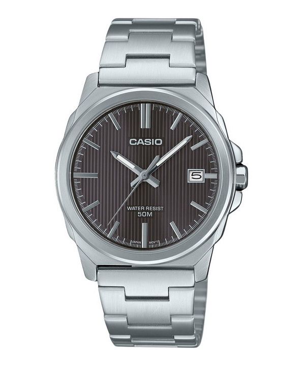 カシオ スタンダード アナログ ステンレススチール グレー ダイヤル クォーツ MTP-E720D-8AV メンズ腕時計