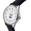 カシオ スタンダード アナログ ムーンフェイズ レザーストラップ シルバー ダイヤル クォーツ MTP-M100L-7A メンズ腕時計