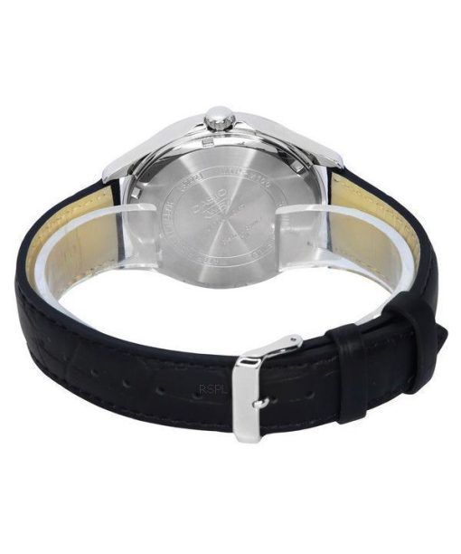 カシオ スタンダード アナログ ムーンフェイズ レザーストラップ シルバー ダイヤル クォーツ MTP-M100L-7A メンズ腕時計