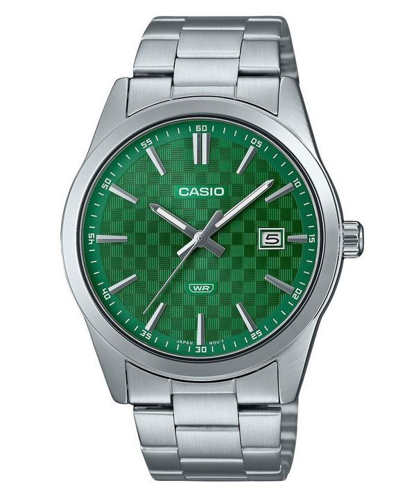 カシオ スタンダード アナログ ステンレススチール グリーン ダイヤル クォーツ MTP-VD03D-3A1 メンズ腕時計