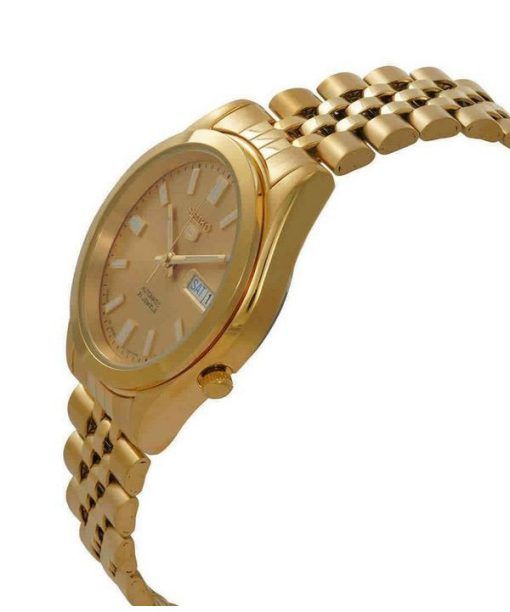 セイコー 5 ゴールドトーンステンレススチールゴールドダイヤル自動 21 宝石 SNKF90J1 メンズ腕時計