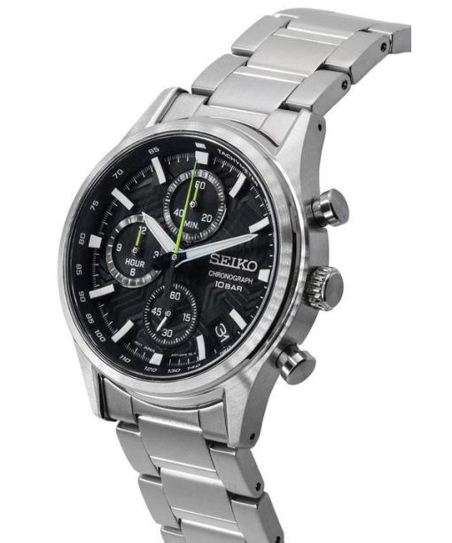 セイコー コンセプチュアル クロノグラフ ブラック ダイヤル クォーツ SSB419P1 100M メンズ腕時計