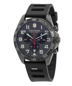 Victorinox Swiss Army フィールドフォース スポーツ クロノグラフ ラバーストラップ グレー ダイヤル クォーツ 241891 100M メンズ腕時計