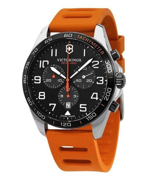 Victorinox Swiss Army フィールドフォース スポーツ クロノグラフ ラバーストラップ ブラック ダイヤル クォーツ 241893 100M メンズ腕時計