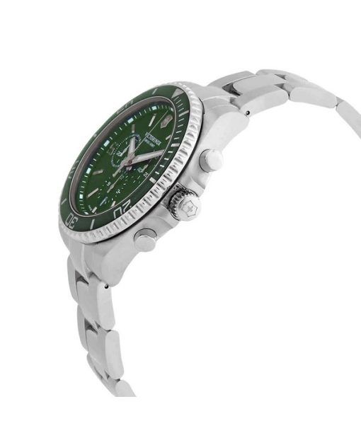 ビクトリノックス スイスアーミー マーベリック クロノグラフ ステンレススチール グリーン ダイヤル クォーツ 241946 100M メンズ腕時計