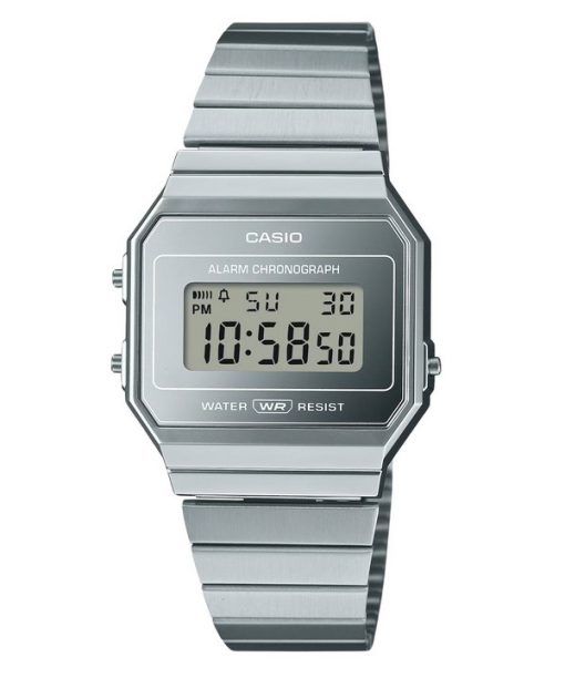 カシオ ヴィンテージ デジタル ステンレススチール シルバー ダイヤル クォーツ A700WEV-7A ユニセックス ウォッチ