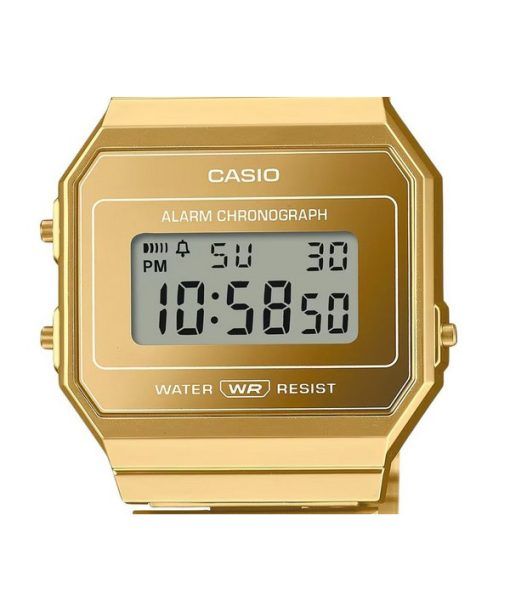 カシオ ヴィンテージ デジタル ゴールド ステンレススチール クォーツ A700WEVG-9A ユニセックス ウォッチ