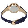Fossil Carlie クリスタルアクセント シルバー文字盤 ネイビー ライトハイドレザー クォーツ ES5295 レディース腕時計