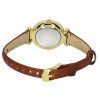 Fossil Carlie ブラウンレザーストラップ クリスタルアクセント シルバーダイヤル クォーツ ES5297 レディース腕時計