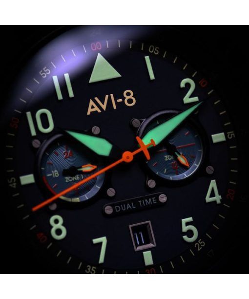 AVI-8 ホーカー ハリケーン キャリー デュアルタイム ギュタースロー ステンレススチール ブルーダイヤル AV-4088-22 メンズ腕時計