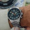 AVI-8 ホーカー ハリケーン キャリー デュアルタイム ギュタースロー ステンレススチール ブルーダイヤル AV-4088-22 メンズ腕時計
