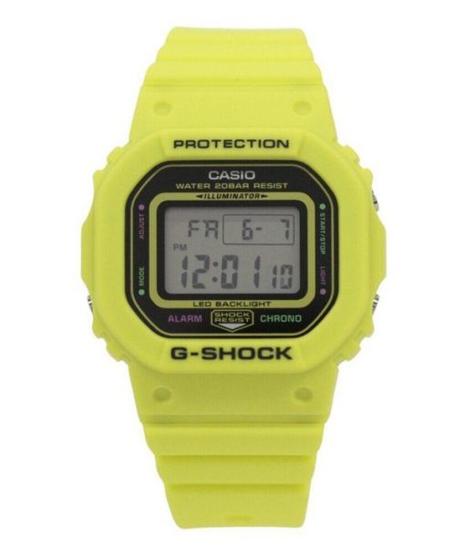 カシオ G-Shock エナジーパックシリーズ デジタル イエロー バイオベース樹脂ストラップ クォーツ GMD-S5600EP-9 200M レディース腕時計