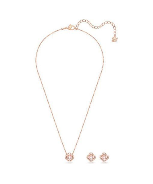 スワロフスキー ウナ ローズゴールドトーンメッキ ジルコニアネックレス＆イヤリングセット 5516488 レディース