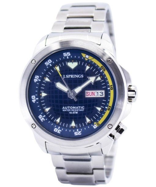 再生 J.Springs by Seiko 自動巻き ネイビー ダイヤル 100M BEB022 メンズ腕時計