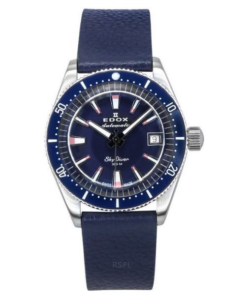 Edox Skydiver Limited Special ブルーダイヤル 自動巻きダイバーズ 80131 3BUC BUICO 300M メンズ腕時計 予備ストラップ付き