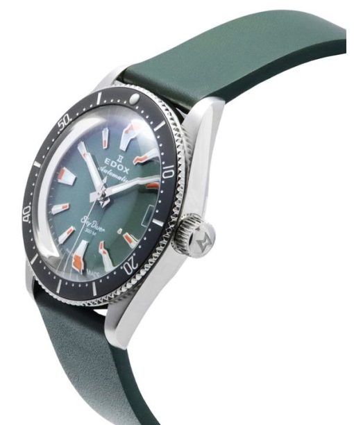 Edox スカイダイバー スペシャルエディション グリーンダイヤル 自動巻きダイバーズ 801313NCVI 300M メンズ腕時計 予備ストラップ付き