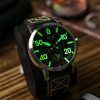 AVI-8 ダムバスター チャドウィック メカクォーツ フォレストグリーン レザーストラップ グリーンダイヤル AV-4113-02 メンズ腕時計