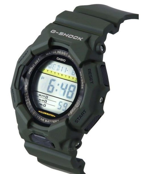 カシオ G-Shock デジタル バイオベース グリーン 樹脂ストラップ ブラック ダイヤル クォーツ GD-010-3 200M メンズ腕時計